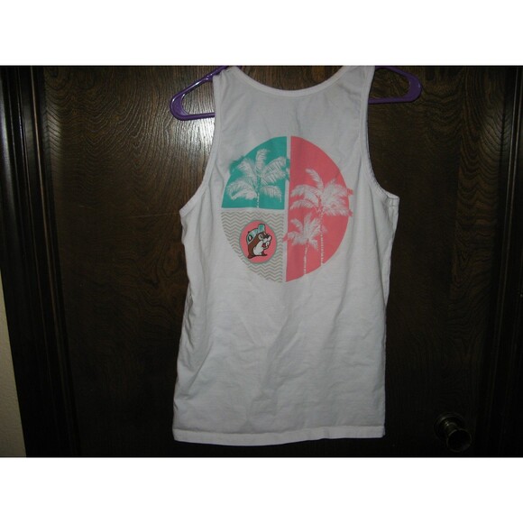 Mens Buc-cee's White Tropical Palm Trees Tank Top Shirt Size M - Picture 3 of 3